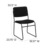 Flash Furniture Black Fabric/Black Frame / Set of 1 / Contemporary Stacking Chairs