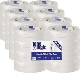 Aviditi Tape Logic Multipurpose Double Sided Film Tape, 3/4 Inch x 60 Yards - for General Purpose Mounting, Splicing, Crafts and Office Use (64 Rolls)
