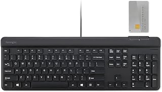 Kensington KB201C Simple Solutions Wired Keyboard with Smart Card Reader (CAC), TAA Compliant, Black (K75454TAA)
