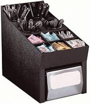 NLO-SWNH Countertop Multi-Purpose Organizer with Napkin Dispenser, Black Polystyrene