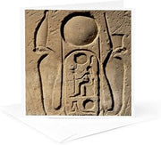 Hieroglyphics, Ramses II, Temple of Luxor, New Empire, Egypt-CN02 PRI0020 - Prisma 1 Greeting Card with envelope