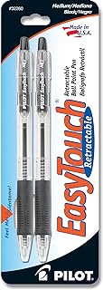 PILOT EasyTouch Refillable & Retractable Ballpoint Pens, Medium Point, Black Ink, 2-Pack (32260)