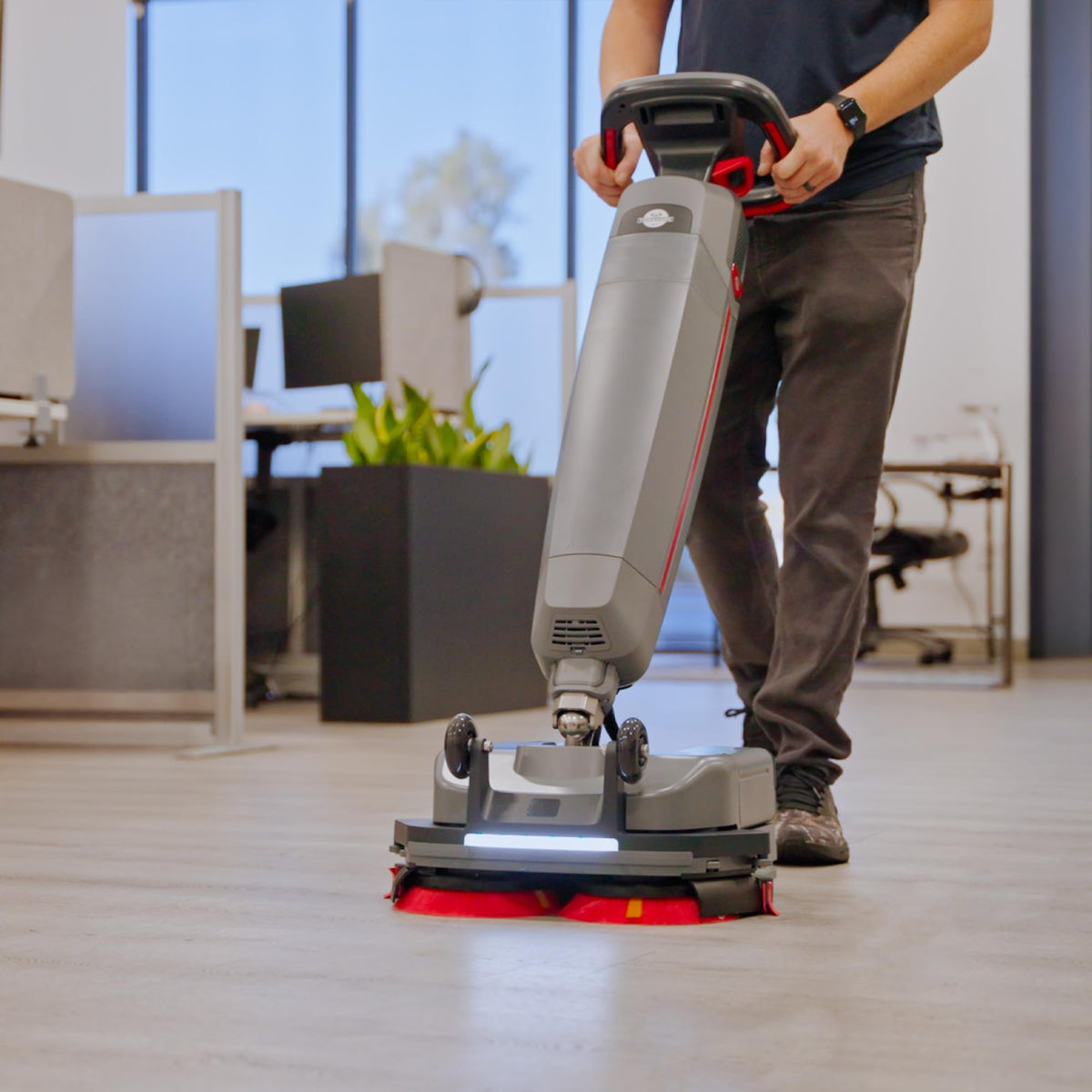 Electric Floor Scrubber with 16" Power Mop Brushes by by Tomahawk Power – 46.1" x 18.5" x 17.1", Model TMOP40e-PRO