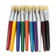 Creative Arts Stubby Flat Brushes by Charles Leonard – Small, Plastic, Blue,green,orange,purple,white, Model CHL73290-3
