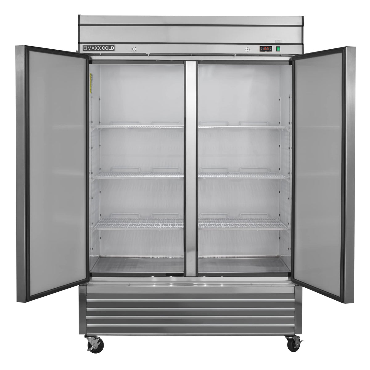 54-Inch-Wide Double Door Reach-In Freezer in Stainless Steel with 42.9 Cu Ft Storage by MAXX Cold – 49 cubic feet, 42.9 cubic_feet, Silver, Model MXSF-49FDHC