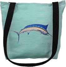 Betsy Drake Blue Marlin - Teal Medium Tote Bag 16x16