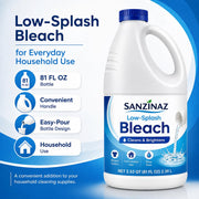 Low-Splash Bleach by sanzinaz – 81 Fl Oz (Pack of 1), Model Sanzinaz-lsb-81oz