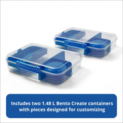 Pack & Go 1.48 L Bento Create by Rubbermaid – 1.48L (2-Pack), 1.48 liters, Plastic, Dark Blue, Pack of 2