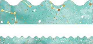Carson Dellosa Galaxy 39Ft of Constellations Bulletin Board Borders, 13 Strips of Scalloped Trim for Rolling Whiteboard, Posterboard, Party Decorations, and Classroom Decor