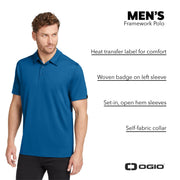 Unisex Framework Polo | Moisture Wicking Polo Shirt for Men & Women by OGIO – 4X-Large, Diesel Grey, Model OG125