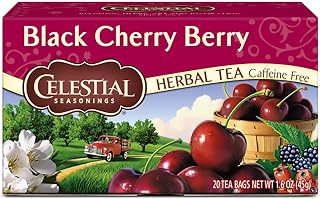 Celestial Seasonings Black Cherry Berry Herbal Tea Caffeine Free, 20 bg (Pack of 6)