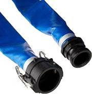 Apache 98138049 2" x 50' Blue PVC Lay-Flat Discharge Hose with Poly Cam Lock Fittings