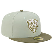 Men's Light Green/Olive Chicago Bears Color Pack 59FIFTY Fitted Hat by New Era – 7 7/8, 100% Polyester, Chicago Bears, Light Green, Model NFL F26 2T Color Pack 59FIFTY