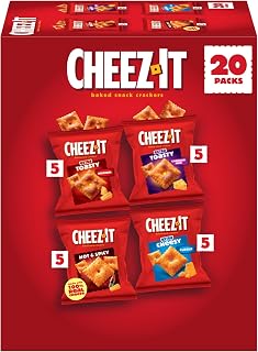 Cheez-It Variety Pack Baked Snack Crackers, Lunch Snacks (20 Packs)