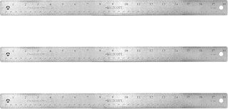 Westcott Stainless Steel Rulers with Non-Slip Cork Backing, Back-to-School, School Supplies, Classroom Supplies, 18-Inch, 3-Pack