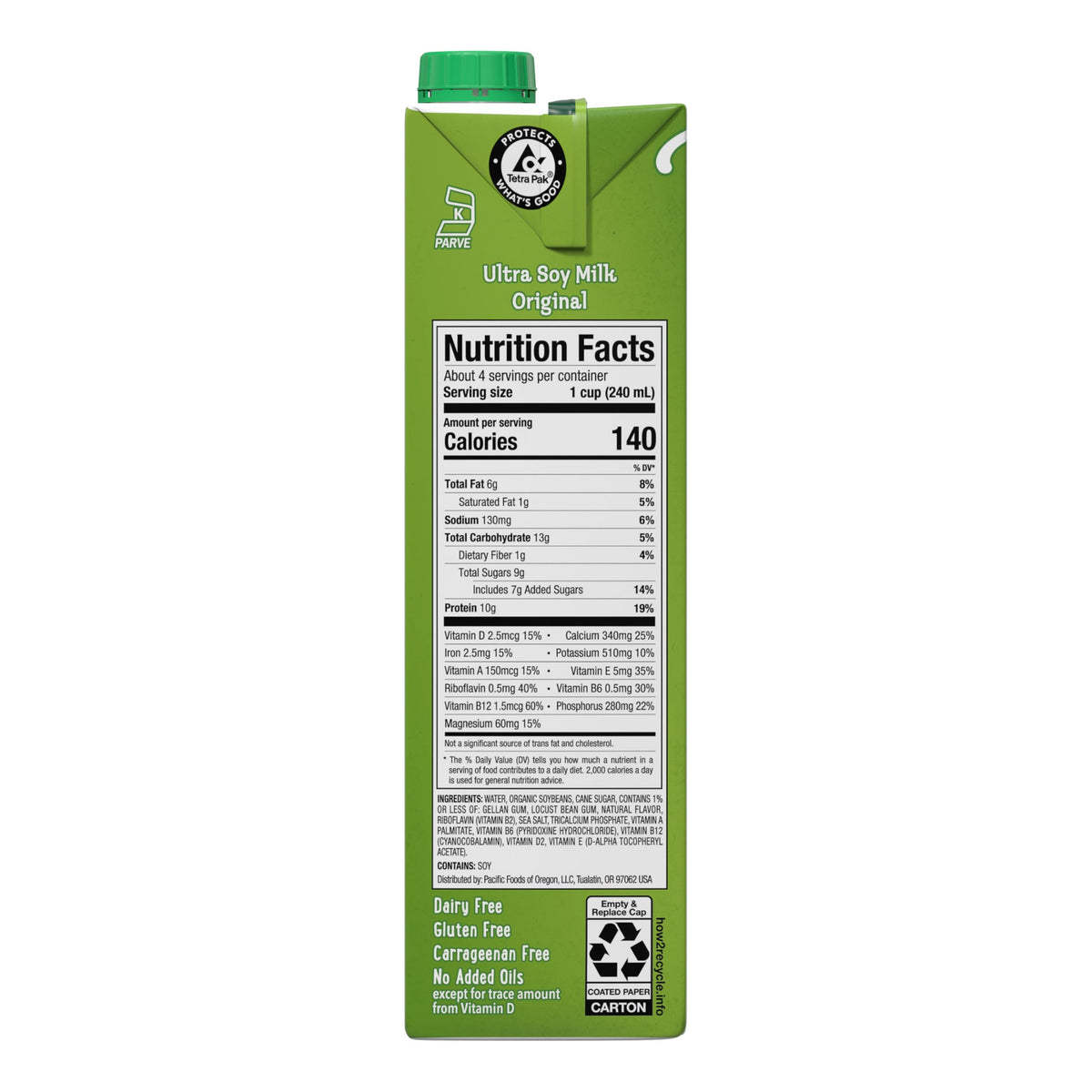Pacific Foods Original Soy Milk / 32 Fl Oz (Pack of 12) / Original Soy Milk