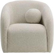 Chenille Fabric Armchair with Swivel Base by Furnifact – Polyester, Dove Gray