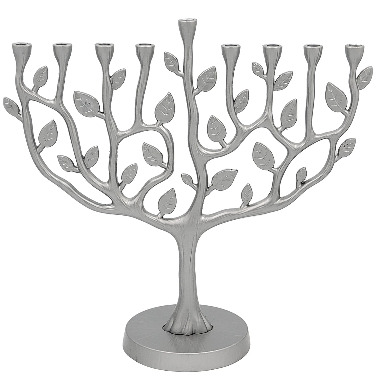 The Dreidel Company Tree of Life Menorah, Pewter Finish, 11 Inches