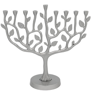 The Dreidel Company Tree of Life Menorah, Pewter Finish, 11 Inches
