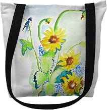 Betsy Drake TY1049S 13 x 13 in. Sunflower & Bird Small Tote Bag