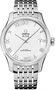 Omega DeVille Mens Silver Face Date Swiss Automatic Stainless Steel Watch 433.10.41.21.02.001
