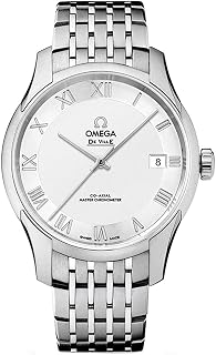 Omega DeVille Mens Silver Face Date Swiss Automatic Stainless Steel Watch 433.10.41.21.02.001