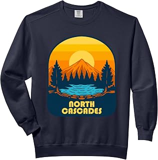 North Cascades Washington Mountain Lake View Comfort Colors Adult Sweatshirt