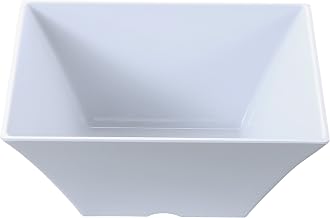 Yanco RM-4109 Rome 10" Square Bowl, 98 oz Capacity, 4" Hight", Melamine, White Color, Pack of 12