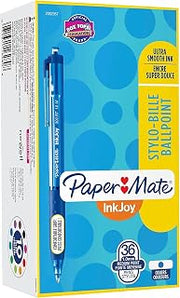 Paper Mate Inkjoy 300 Rt Ballpoint Pen, Retractable, Medium 1 Mm, Blue Ink, Blue Barrel, 36/pack