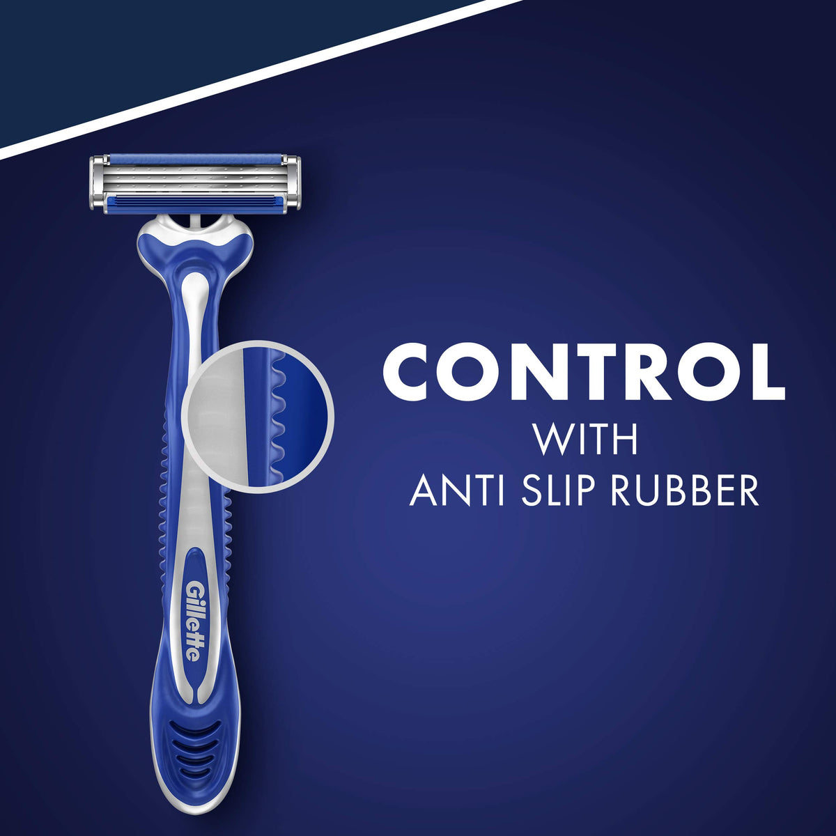 Sensor3 Men's Disposable Razor by Gillette – 4 Count (Pack of 1), Rubber, Silver