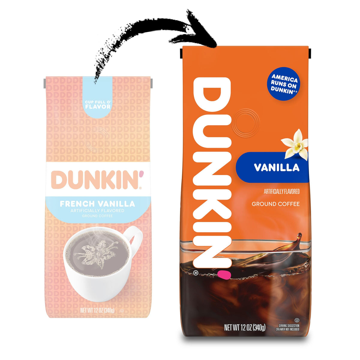 Donuts® French Vanilla Coffee by Dunkin' – 1 Count (Pack of 1), Blue, Model 407612948602