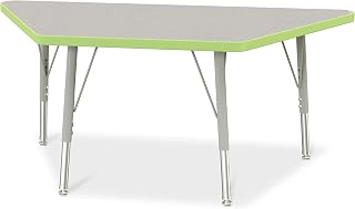 Jonti-Craft Berries 6438JCE130 Trapezoid Activity Tables - 24" X 48", E-Height - Freckled Gray/Key Lime/Gray