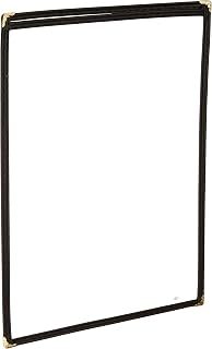 Winco 14" x 8 1/2" Black Menu Cover, Single | Dishwasher safe, BPA-free, Double-stitched edging, Spill protection, Great for Appetizers, Desserts and Buffet Displays