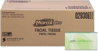 Marcal Pro Facial Tissues, 2-Ply White, 100/Box, 30 Boxes/Carton (MRC2930)