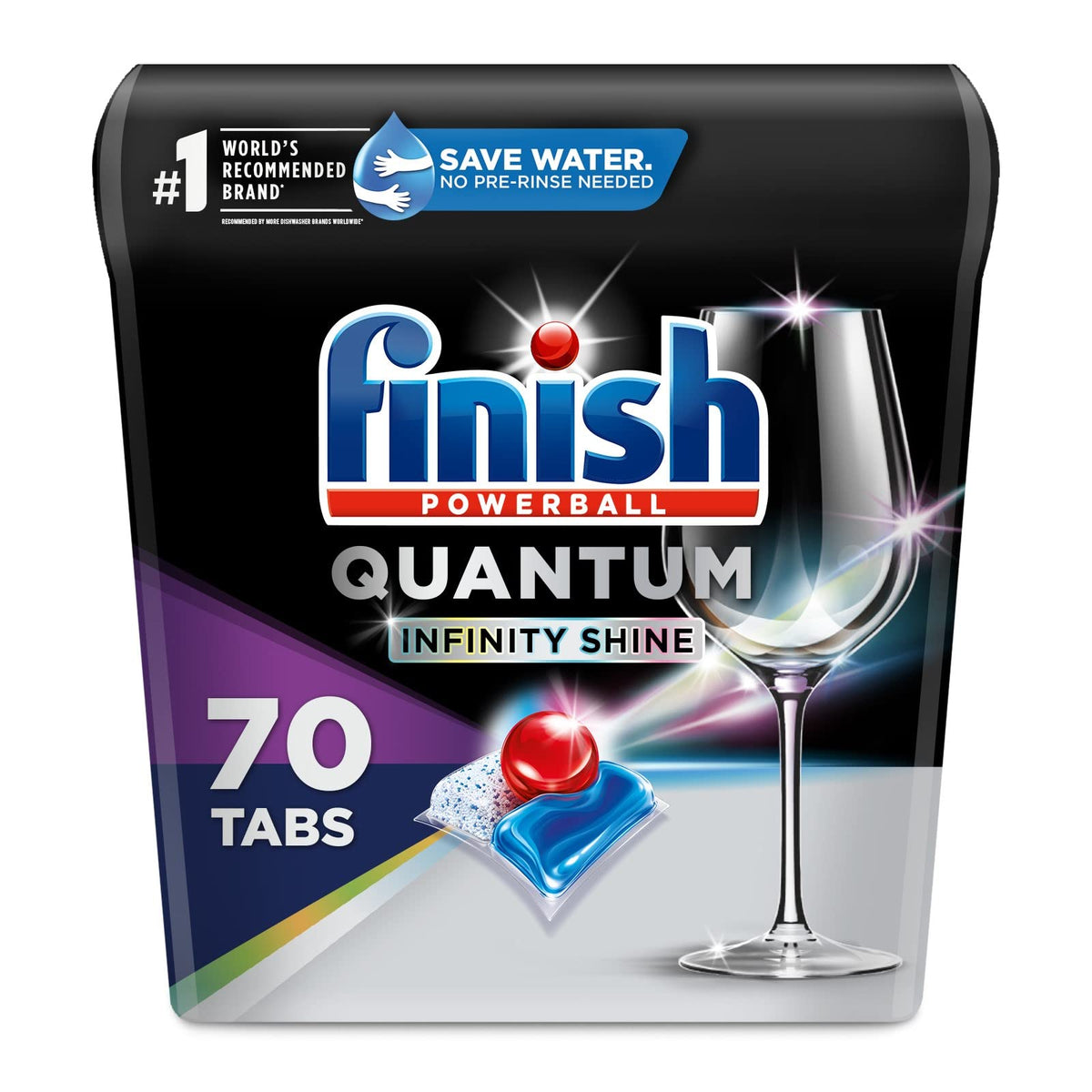 Quantum Infinity Shine - 70 Count - Dishwasher Detergent - Powerball - Our Best Ever Clean and Shine - Dishwashing Tablets - Dish Tabs (Pack of 3) by Finish – Model QTM INF SHINE