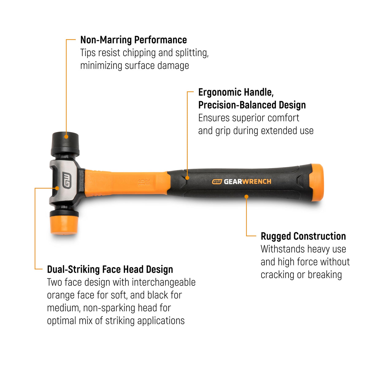 GEARWRENCH Steel Handle / Black / Black / 1 Body Hammers & Dollies