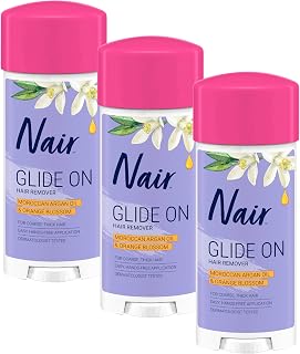 Nair Glide On Hair Removal Cream, 3-Pack, 3.3 Oz Stick