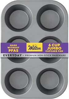 Wilton Everyday Non-Stick Jumbo Muffin Pan, Made Without PFAS, 6-Cup