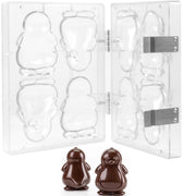 Penguin Hinged Polycarbonate Chocolate Mold by Martellato – 3.13" x 2.97" x 4.49"H, Plastic, Translucent, Model 21SR110G