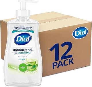 Dial Antibacterial Defense Liquid Hand Soap + Aloe, Aloe Scent, 11 Fl Oz (Pack of 12), Dermatologist-Tested Hand Wash, Gentle Formula