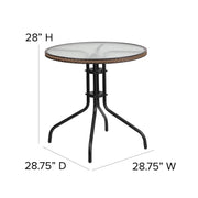 Flash Furniture Clear/Dark Brown / Table + 4 Chair / Round Table + 4 Chairs Table & Chair Sets