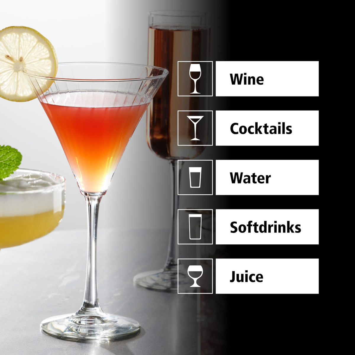 Libbey 9.5 Ounces / Transparent / Modern Martini Glasses