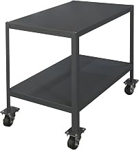 Durham Steel Mobile Heavy Duty Machine Table, MTM364836-3K295, 2 Shelves, 3000 lbs Capacity, 36" Length x 48" Width x 36" Height