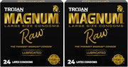 TROJAN Magnum Raw Large Size Thin Condoms, Magnum Condoms, 24 Count (Pack of 2)