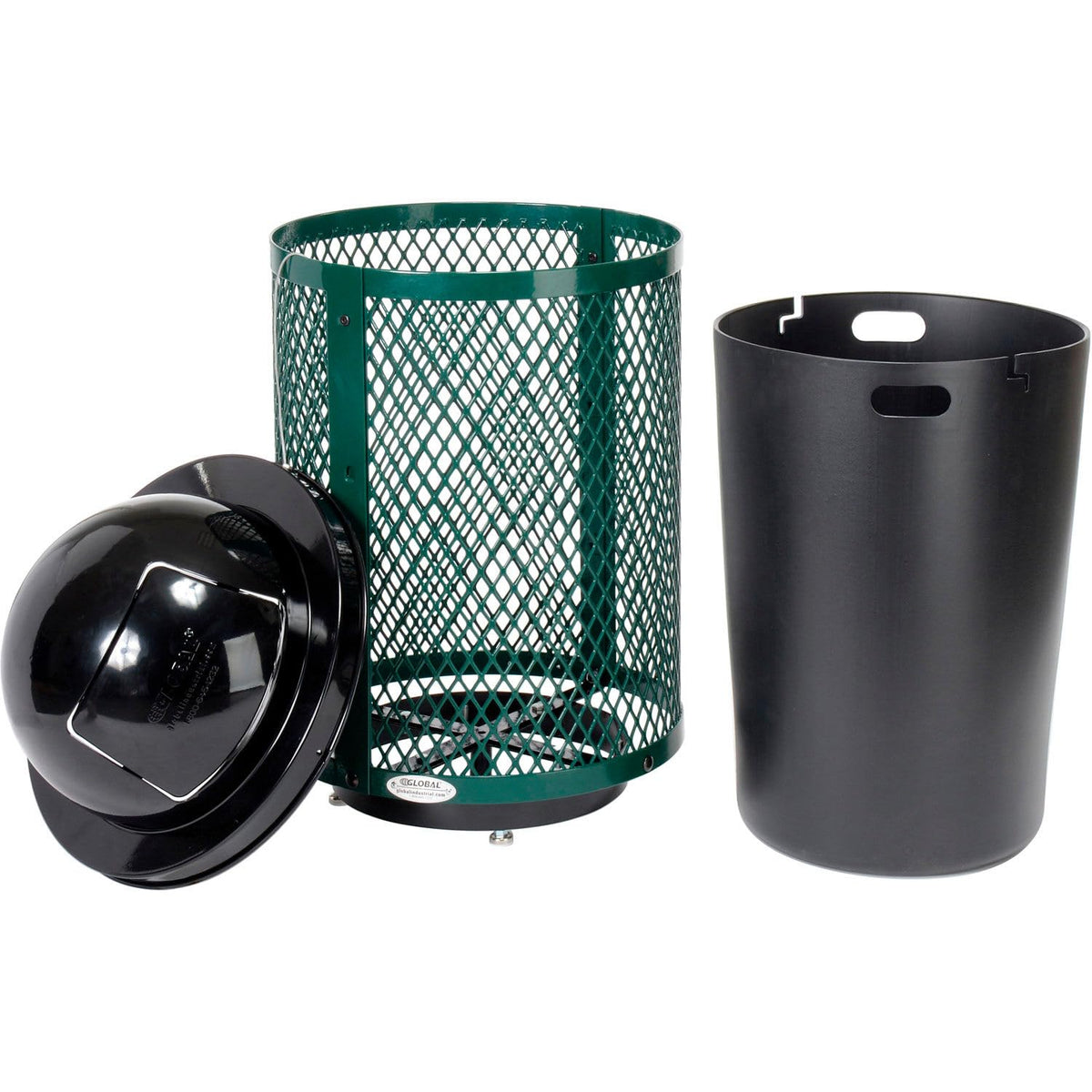Global Industrial Green / 36 Gallon / Industrial Trash, Recycling & Compost