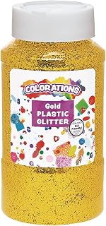 Colorations Plastic Glitter, Gold, 1 lb, Ages 4+, PreK+