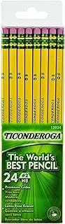 Ticonderoga #2 Pencils, Wood-Cased, 6 24-Count Hang-Tab Boxes, Total 144 Pencils, Yellow (13924) (13924N)