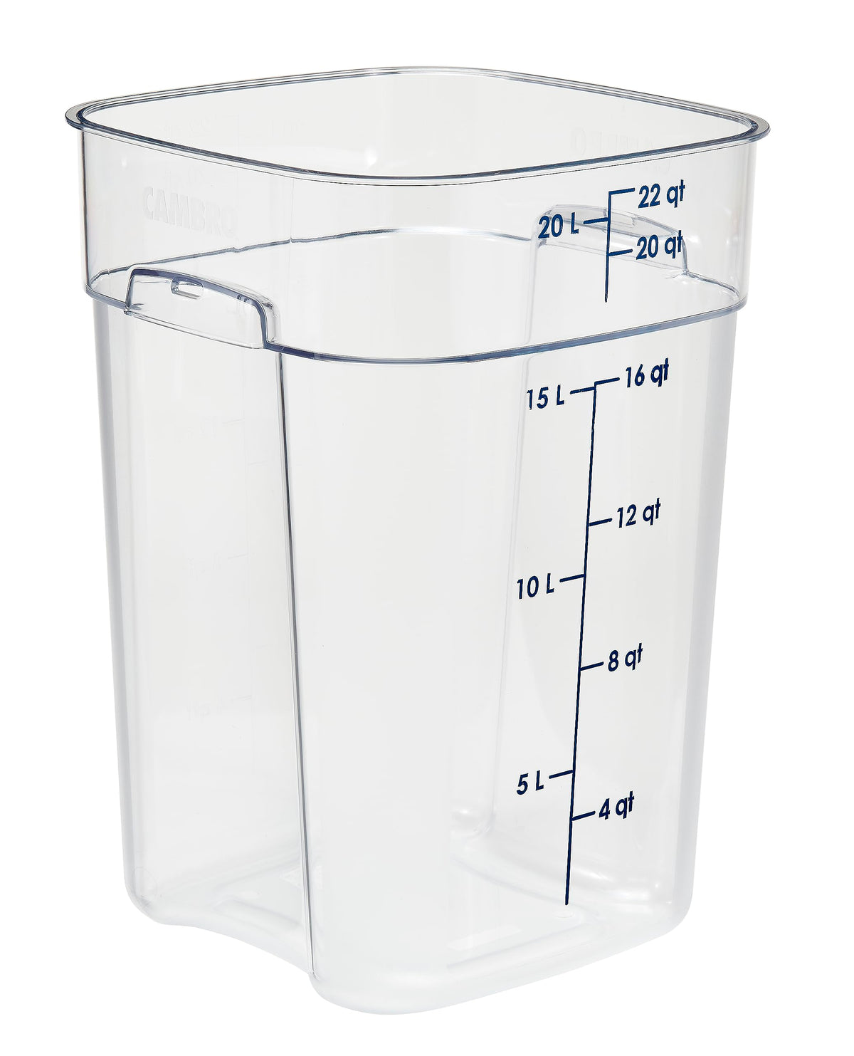 FreshPro 22Qt Food Storage Container in Clear for Industrial and Kitchen Use by Cambro – 22.0 quarts, Polycarbonate (PC), Clear, Model 22SFSPROCW135