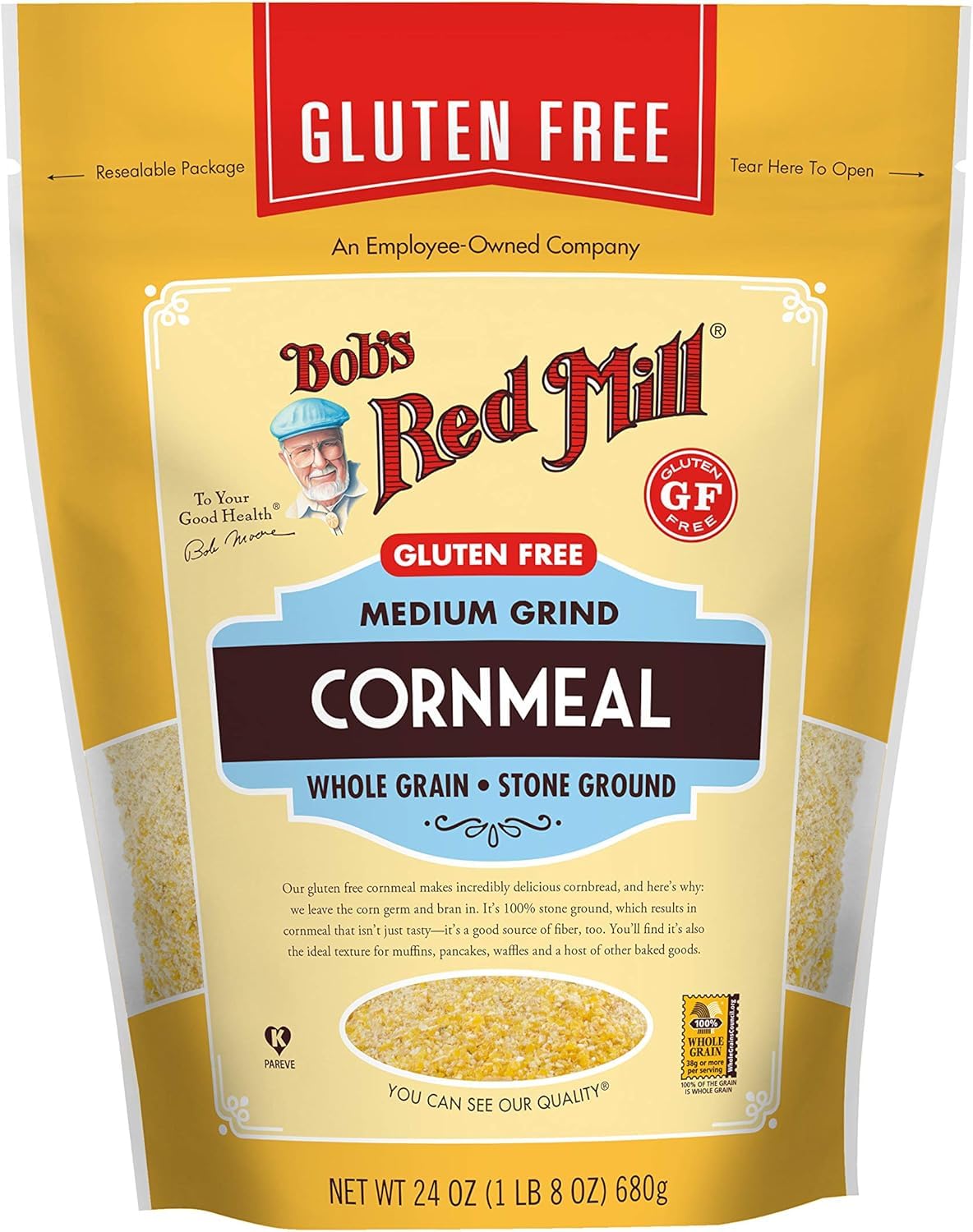 Bob's Red Mill 24 Ounce (Pack of 4) / Natural / Resealable Corn