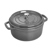Cast Iron Round Dutch Oven by STAUB – 4-qt Round, 3.9 quarts, Cast Iron, Graphite Grey, Model 40500-246